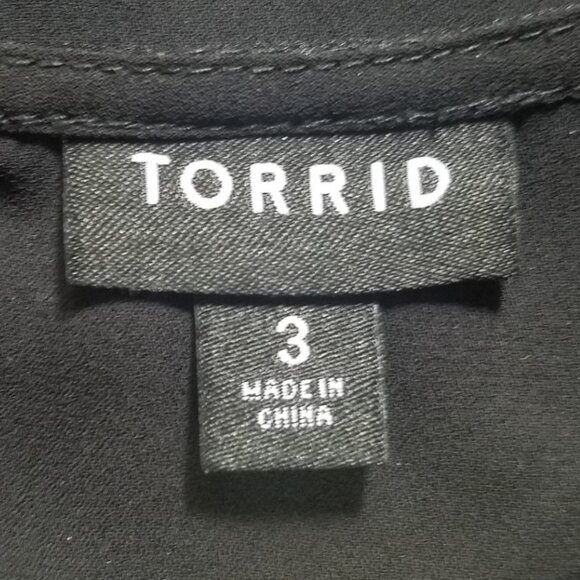 Torrid Abbey - Black Georgette Embellished Trim Blouse - Picture 2 of 14